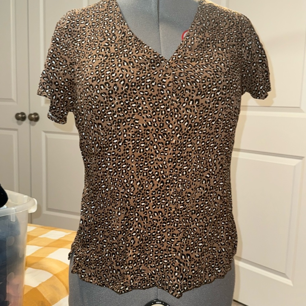 Cheetah Button Up Short Sleeve Shirt